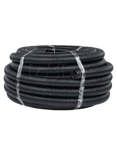 Труба гофр. ПНД тяжелая с протяжкой d50 мм (20 м) черная EKF-Plast (tpnd-50-t) в Первоуральске Труба гофрированная Pintop.ru