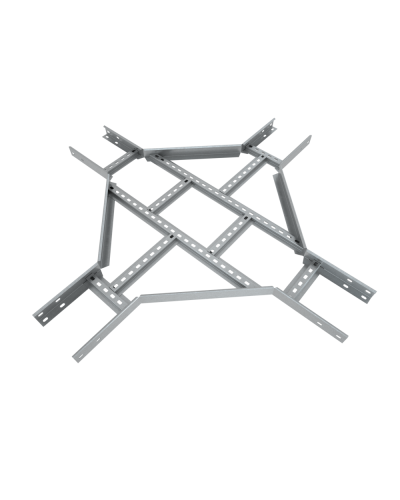 Х-разветвитель лестничный 100х400х1,5 мм Быстрый монтаж HD85 КМ-профиль (LXDS100-400-1.5 HD85) в Первоуральске Аксессуары для лотков Pintop.ru
