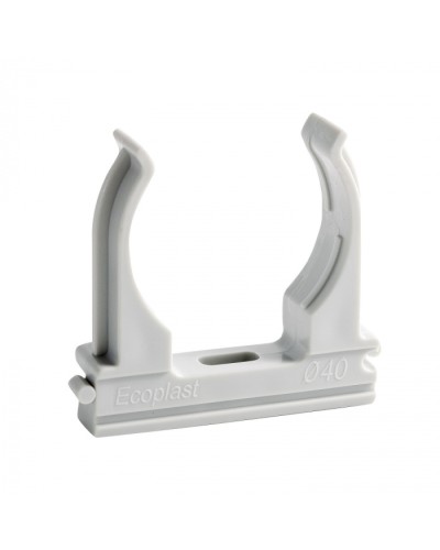 CF40G Держатель (клипса), без галогена, для труб D40мм (10шт) Экопласт (41740-10HF) в Первоуральске Держатели, клипсы, скобы Pintop.ru