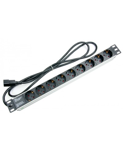 Блок на 9 розеток IEC 320 горизонтальный для 19 шкафов Cabeus PDU-9P-2IEC в Первоуральске Блоки розеток Pintop.ru