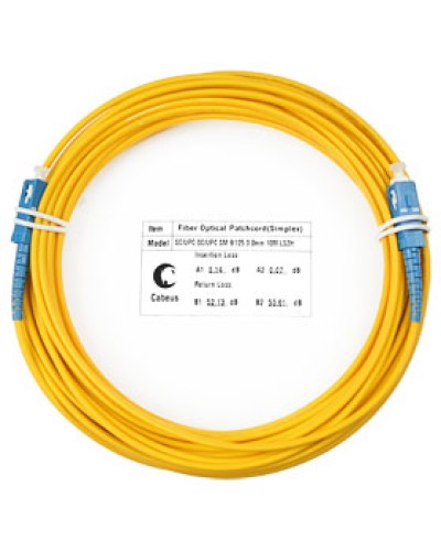 Патч-корд волоконно-оптический (шнур) SM 9/125 simplex SC-SC LSZH (10м) Cabeus FOP(s)-9-SC-SC-10m в Первоуральске Патч-корды оптические Pintop.ru