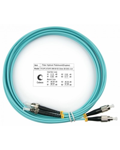 Шнур оптический duplex FC-ST 50/125 mm OM3 3м LSZH Cabeus FOP-50-FC-ST-3m в Первоуральске Патч-корды и пигтейлы Pintop.ru