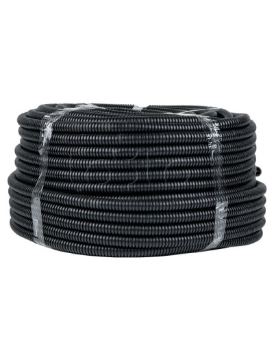 Труба гофр. ПНД с протяжкой d20 мм (25 м) черная EKF-Plast (tpnd-20-25m) в Первоуральске Труба гофрированная Pintop.ru