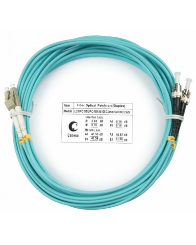 Шнур оптический duplex LC-ST 50/125 MM OM3 20 м LSZH Cabeus FOP-50-LC-ST-20M в Первоуральске Патч-корды и пигтейлы Pintop.ru