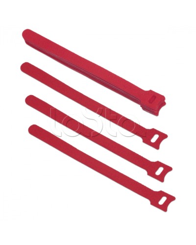 Хомут для кабеля, липучка с мягкой застежкой, 180x14 мм, красный (10 шт.) Cabeus CLAMP-180-RD в Первоуральске Стяжки-хомуты Pintop.ru