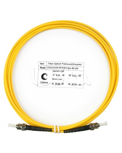 Патч-корд волоконно-оптический SM 9/125 simplex ST-ST LSZH (3 м) Cabeus FOP(s)-9-ST-ST-3M в Первоуральске Патч-корды оптические Pintop.ru