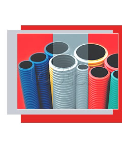 NR110 Двустенная труба ПНД жёсткая, тип 750, SN16, D110мм (1шт=5,7м) цвет красный Экопласт (80110-57) в Первоуральске Труба гофрированная Pintop.ru