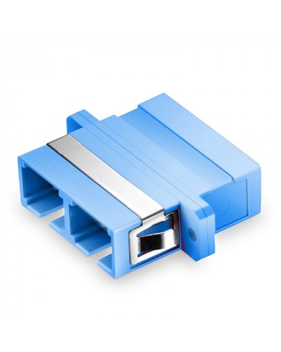 Оптический адаптер OS2, дуплекс SC, с фланцами, синий Eurolan (36A-S2-2S-02BU) в Первоуральске Проходные адаптеры и розетки оптические Pintop.ru