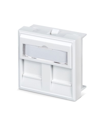 Вставка 45x45 (Mosaic) для 2 модулей формата Keystone Jack с маркером (FP-45-2M) Пожтехкабель СКС (202-032) в Первоуральске Модули Keystone Pintop.ru