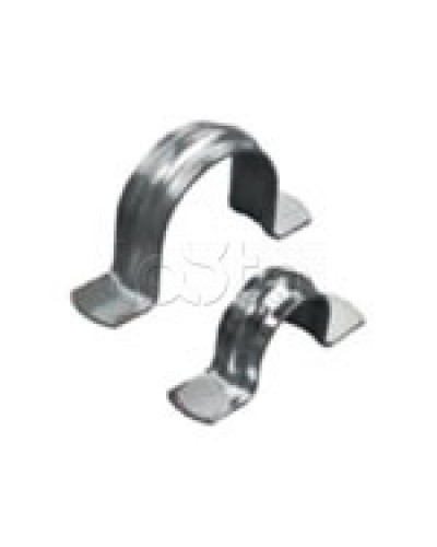 Скоба оцинкованная двухлапковая без монтажного отверстия, для трубы D63мм (1уп = 50шт) Экопласт (43661) в Первоуральске Держатели, клипсы, скобы Pintop.ru