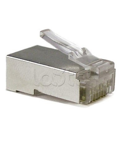 Разъем экранированный RJ-45 под витую пару, категория 6, без вставки Hyperline (PLUG-8P8C-U-C6-SH) в Первоуральске Коннекторы и разъемы Pintop.ru