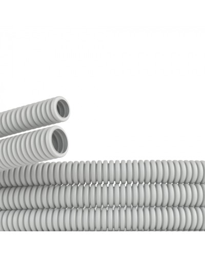 Труба ПВХ гибкая гофр. д.40мм, тяжёлая без протяжки, цвет серый DKC 90540 в Первоуральске Труба гофрированная Pintop.ru
