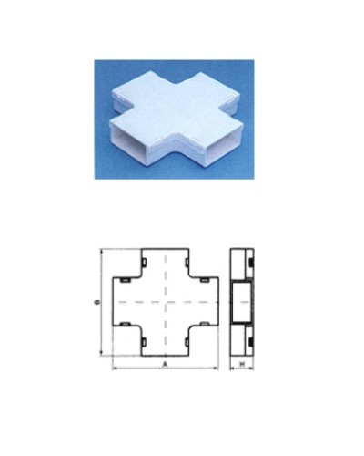 Х-соединитель с основой 100х27 на 100х27 TWT TWT-CT102/102-XB-WH в Первоуральске Аксессуары для кабель-канала Pintop.ru
