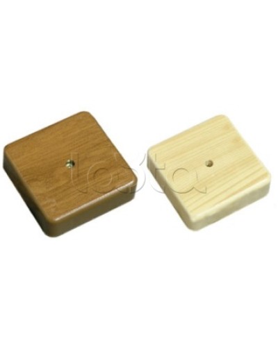 SM Коробка 1 постовая распред. 75х75х20мм c текстурой дерева (орех) (1шт) Экопласт (72908N-1) в Первоуральске Распределительные коробки Pintop.ru