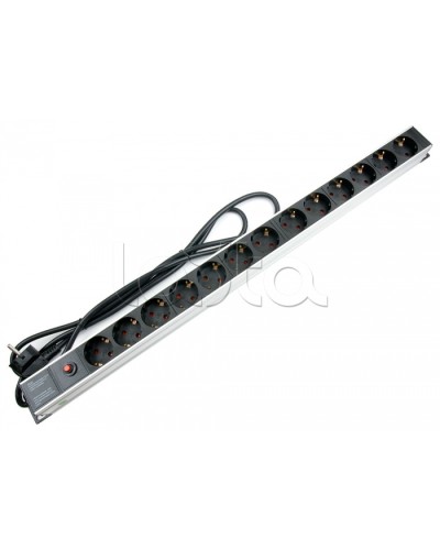 Блок евророзеток для 19 шкафов, 13 розеток, фильтр, 16 A Cabeus PDU-13P-F-2EU в Первоуральске Блоки розеток Pintop.ru