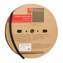 Термоусаживаемая трубка ТУТ нг 30/15 черная рулон EKF PROxima (tut-30-b)