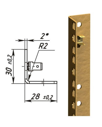 Направляющие L-образные для шкафов 24U (2 шт/уп.) TLK TLK-VNS2-L-24U в Первоуральске Полки для шкафов и стоек Pintop.ru