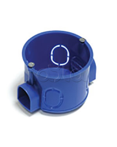 Коробка установочная для г/к D=68x45мм с металл. лапками, межцентр 71мм, синий IP20 Экопласт 44663-1 в Первоуральске Распределительные коробки Pintop.ru