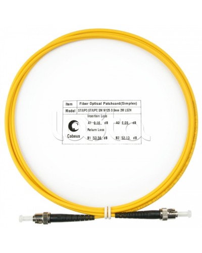 Шнур оптический simplex ST-ST 9/125 sm 2м LSZH Cabeus FOP(s)-9-ST-ST-2m в Первоуральске Патч-корды оптические Pintop.ru